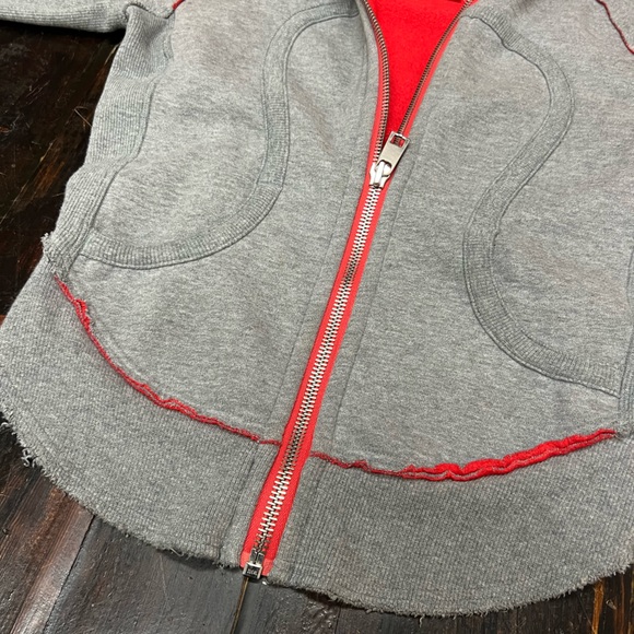 Lululemon jacket hoodie grey orange size 8 - Picture 6 of 11